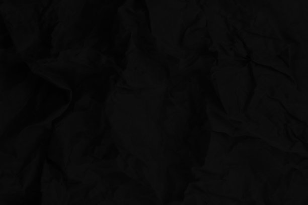 黑色纸纹理背景，皱褶图案，空白皱褶黑色纸。图片下载