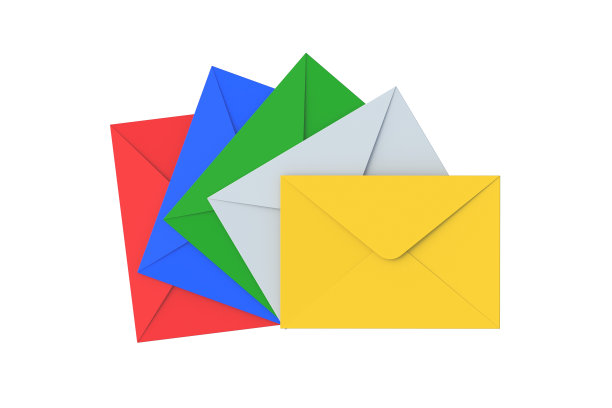 信封孤立在白色背景上。前视图。三维渲染图片下载