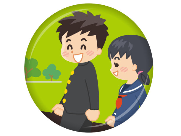 并肩走着的高中情侣图片下载