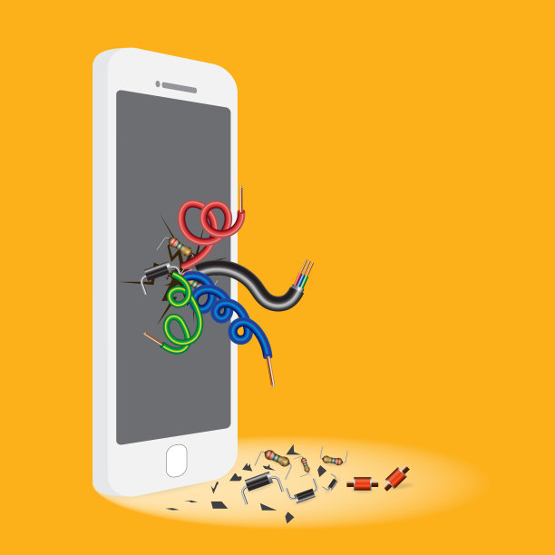 显示手机破裂。维修、服务和维护手机或智能手机图片下载