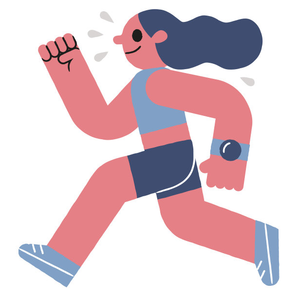 跑步女人和运动手表图片下载