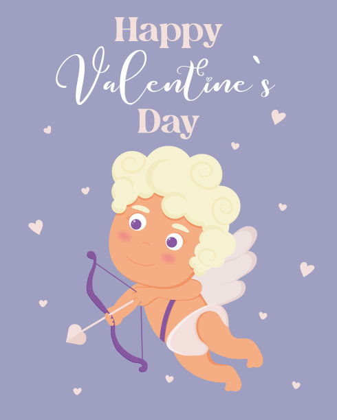 情人节卡与丘比特图片下载