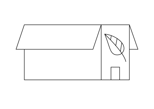 可持续回收纸板箱包裹与叶线艺术图标孤立在白色背景。图片下载