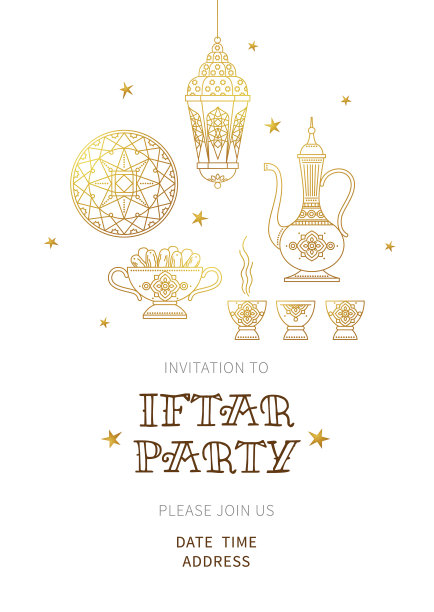 斋月卡，邀请参加开斋宴会庆祝活动。图片下载