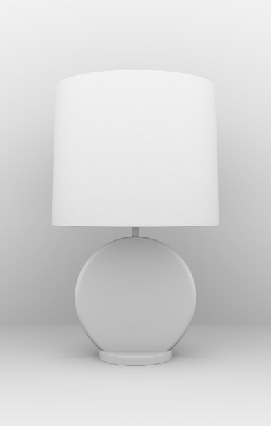 时尚的桌子灯罩- 3D渲染灰色图片下载