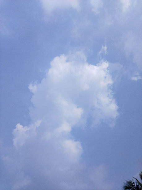 柔和的云朵在午后的天空中闪耀图片下载