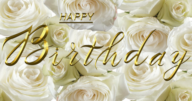 鲜花生日贺卡3D插画（可用作banner或宣传单）图片下载