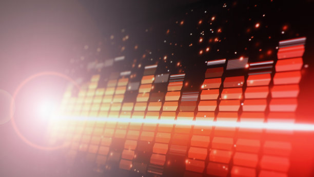 声音均衡器。显示器屏幕上音乐声音元素的波模式。数字均衡器。现代歌曲平衡黑暗的背景。音乐原声彩色波形。音乐均衡器显示。图片下载