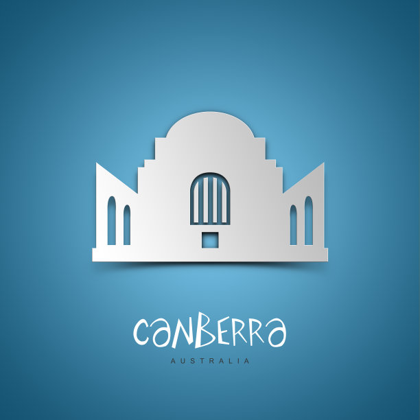 堪培拉,澳大利亚。蓝色贺卡。图片下载