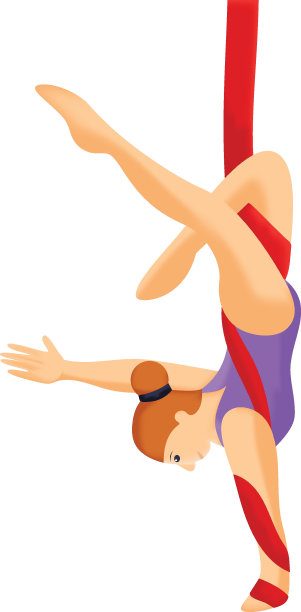 反重力练习由反空中秋千艺术家矢量图标设计，马戏团人物符号，狂欢节表演者标志，节日剧团股票插图，妇女伸展悬挂颠倒概念图片下载