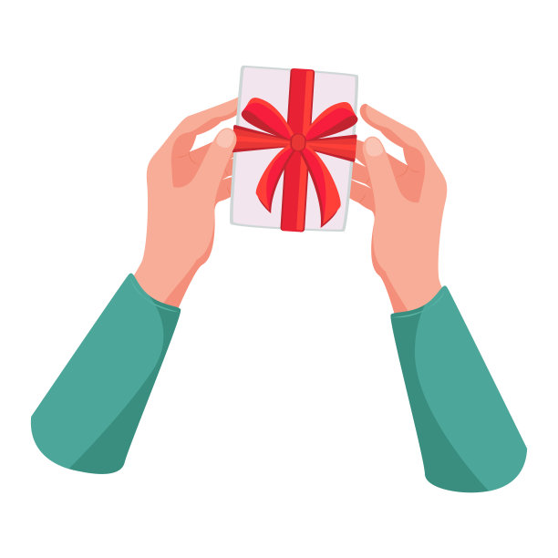 女人手里拿着一个带红蝴蝶结的盒子图片下载