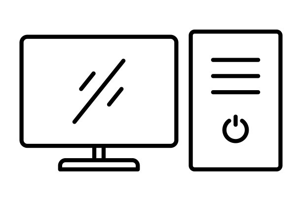 计算机图标说明。多媒体相关的图标。线图标样式。简单的矢量设计可编辑图片下载