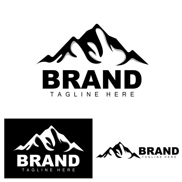 山标志，矢量爬山，冒险，设计为攀登，攀登设备，和品牌与山标志图片下载