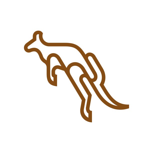 动物袋鼠跳跃标志设计图片下载