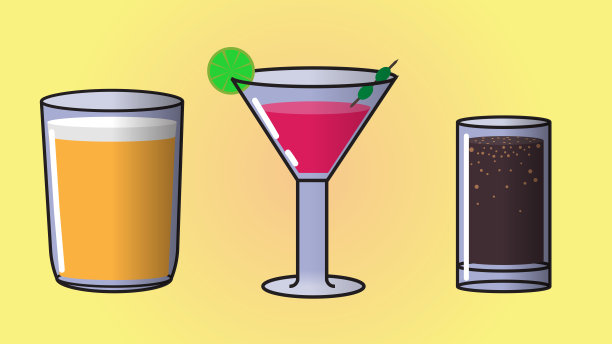 鸡尾酒啤酒和碳酸饮料图片下载