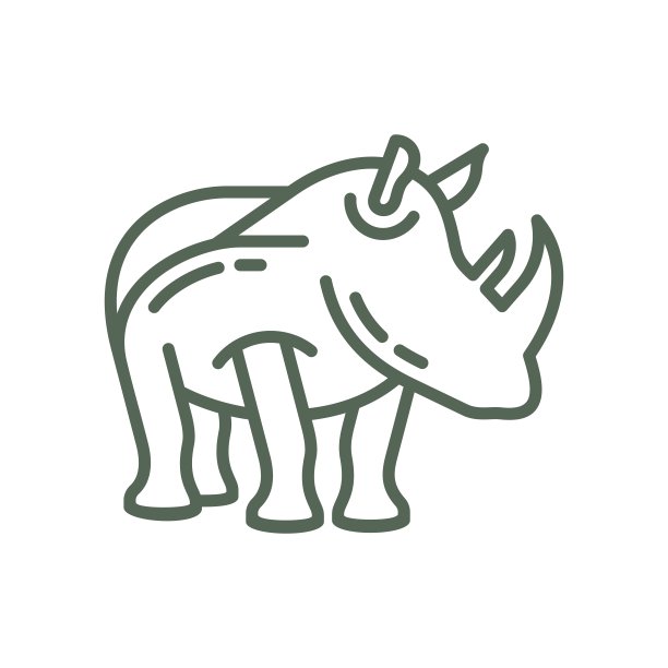 动物犀牛简单线条标志设计图片下载