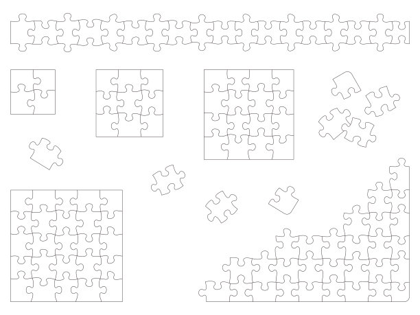 白色的难题。拼图的一部分。图片下载