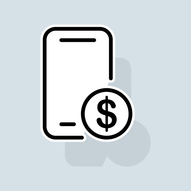 带有美元符号的手机：分期付款购物概念矢量图标图片下载