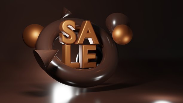 销售铭文的黑色背景与几何形状图片下载