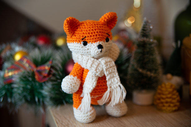 钩针手工狐狸围巾图片下载