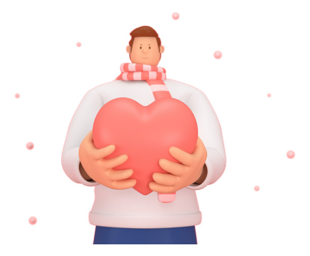 三维人物在情人节的节日。三维渲染图形资源。图片下载