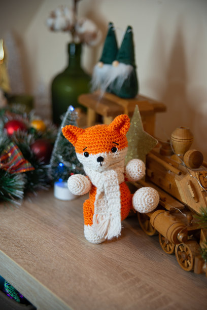 钩针手工狐狸围巾图片下载