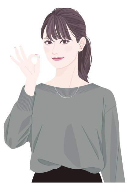 一个扎着马尾的女人在做“OK”的手势。图片下载
