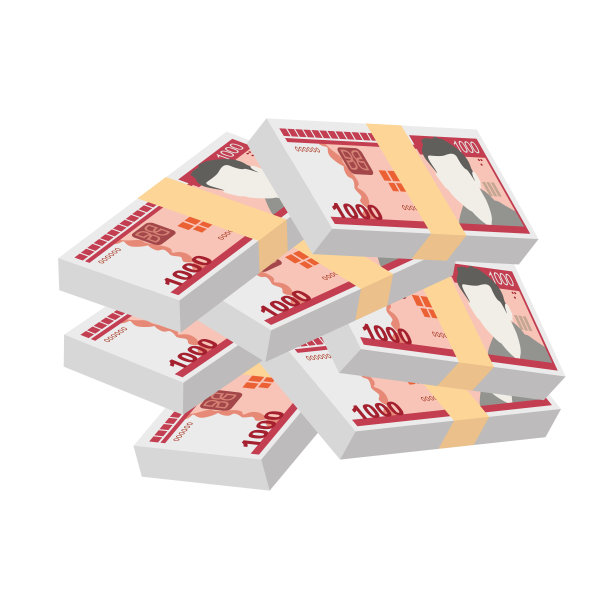 古巴比索矢量插图。古巴货币套装捆绑钞票。纸币1000杯。平的风格。孤立在白色背景上。简单的最小设计。图片下载