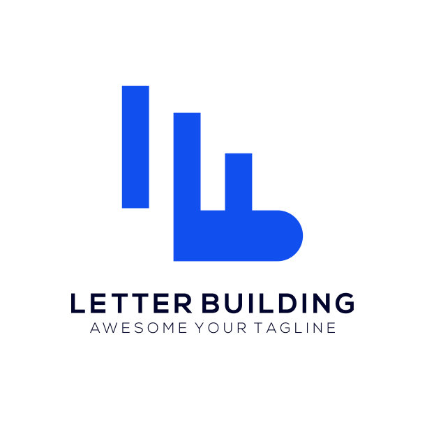 字母L建筑结构设计矢量插图图片下载