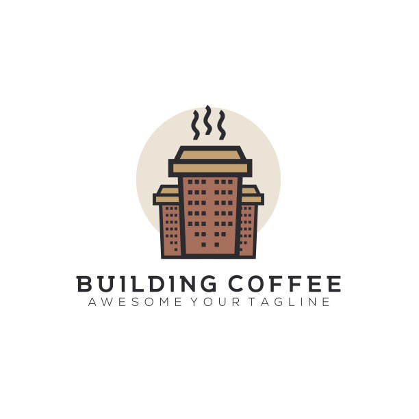 建筑咖啡设计矢量模板图片下载