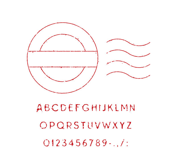 邮票邮戳矢量模板插图图片下载