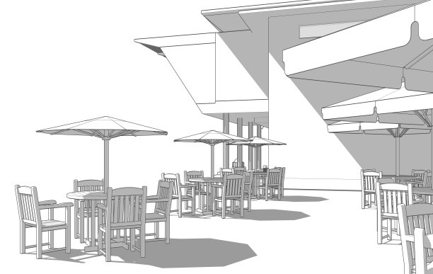 咖啡店的3D插图图片下载