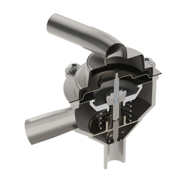 汽车恒温器装配截面视图三维渲染图片下载