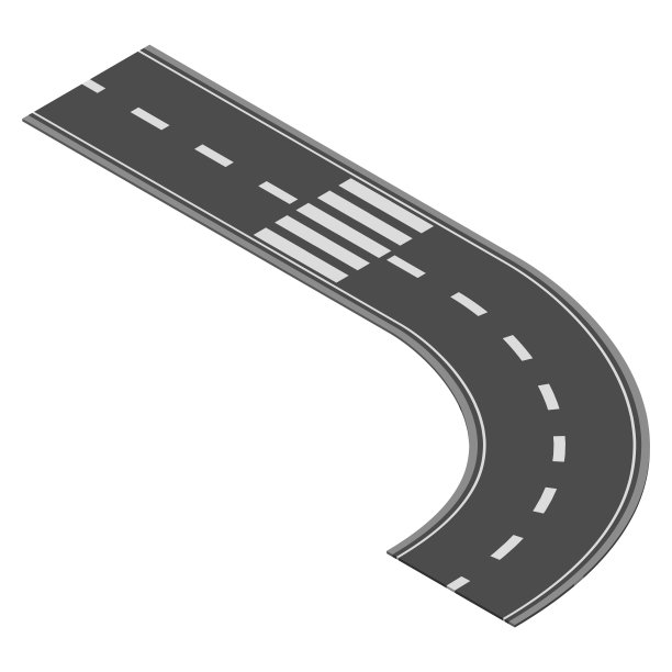 等距道路元素用于公路城市街道地图交通创建。道路和弯道沥青部分图片下载