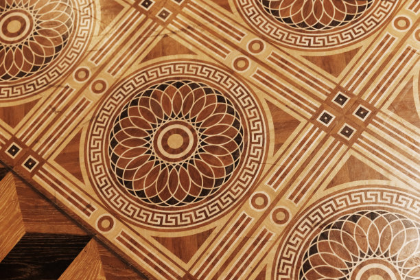 经典的地板图案的复古木拼花。背景图片图片下载