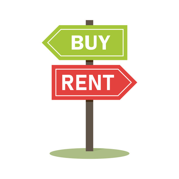 矢量卡通购买或租赁招牌图标。标志插图象形图图片下载