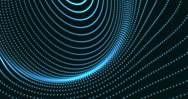 抽象的科学或技术背景。关于网络空间或全球通信技术的概念。三维网格曲面。矢量插图与粒子。图片下载