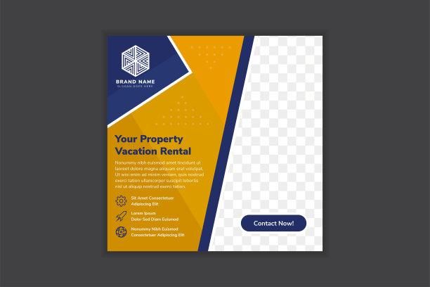 房地产社交媒体帖子模板，可编辑的帖子模板社交媒体横幅。图片下载