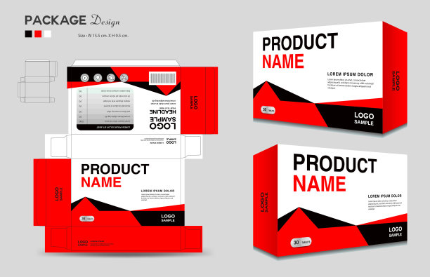 化妆品盒设计，医疗包装设计模板，补品盒包装设计，标签设计，保健标签，包装创意矢量，盒子轮廓，3d盒子现实模型，矢量图片下载