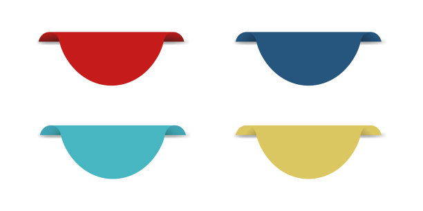 白色背景上的彩色标签标签模型。一套彩色标签标签。横幅为您的文本。矢量图标10 eps图片下载