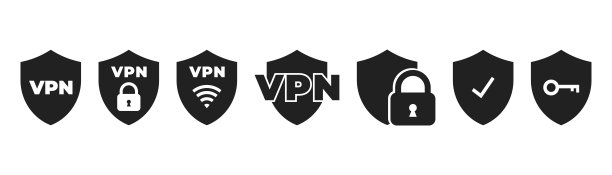 VPN屏蔽的概念。虚拟专用网图标设置。矢量插图。屏蔽VPN矢量图标图片下载