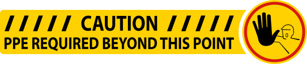 地板标志警告超过此点需要个人防护装备图片下载