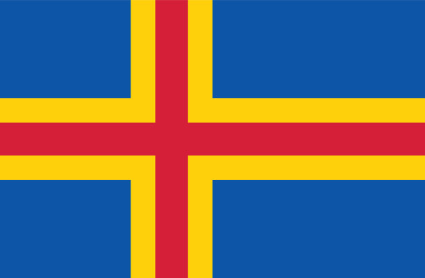 奥兰群岛矢量国旗图片下载