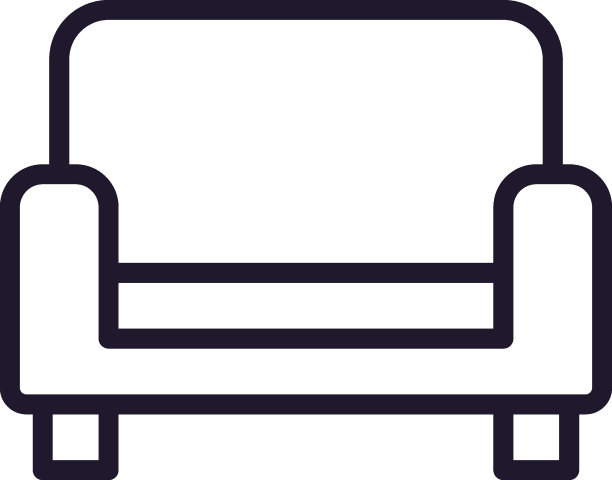 白色背景上的家具线条图标图片下载