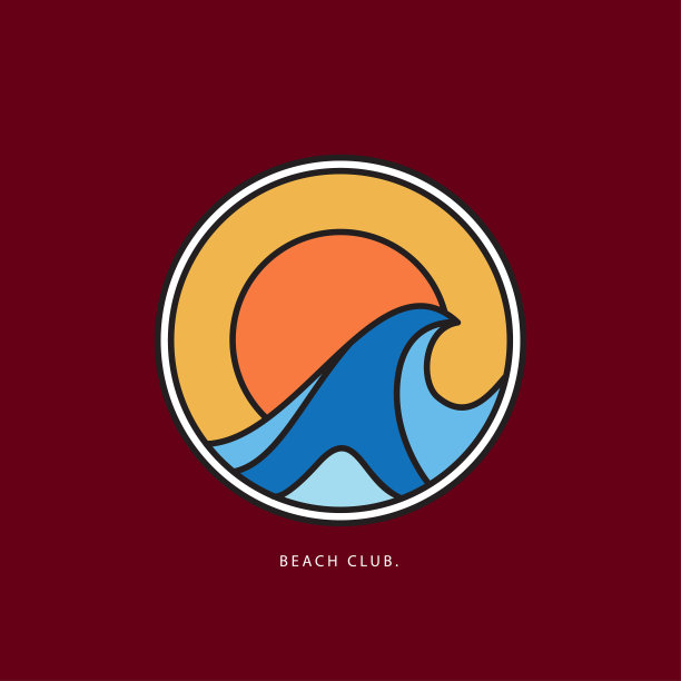 矢量插图冲浪主题徽章设计。用于t恤打印、海报、贴纸等用途。图片下载