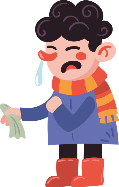 一个人流鼻涕生病了图片下载