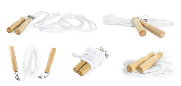 设置跳绳在白色背景。旗帜设计图片下载