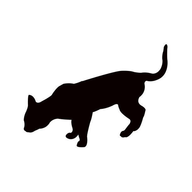 一个猫的身体轮廓矢量图片下载