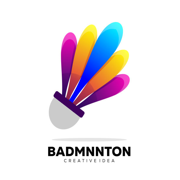 羽毛球彩色设计模板图片下载