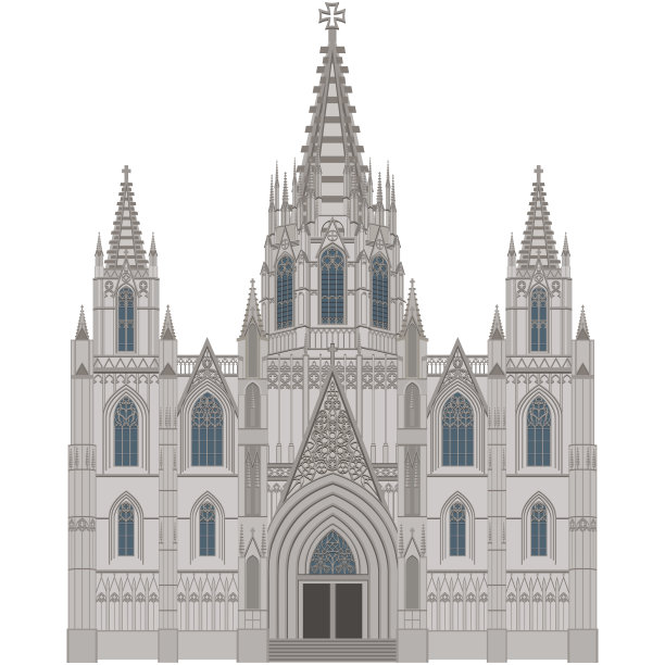 白色的巴塞罗那大教堂图片下载